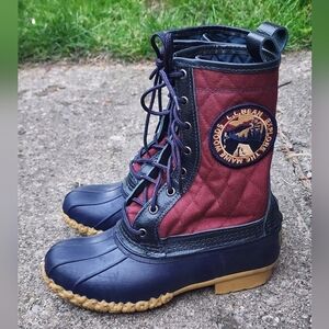 L.L. Bean Navy and Burgundy Duck Boots